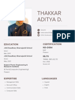 Thakkar Aditya D.: Education Certification