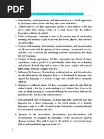 Similarities and Differences Between Structuralism Poststructuralism and Deconstruction