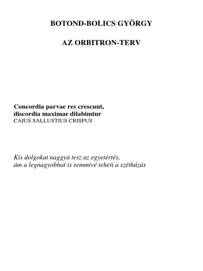 Botond Bolics György Az Orbitron Terv PDF