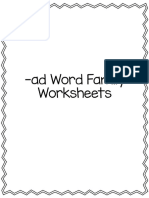 Ad Word Family Worksheets A