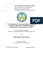 Fortalecimiento Del Dominio Psicológico en La Calidad de Vida de Adultos Mayores Institucionalizados Mediante Psicoterapia Humanista y Gestalt