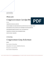 Congresswoman Carolyn Maloney: Please Join