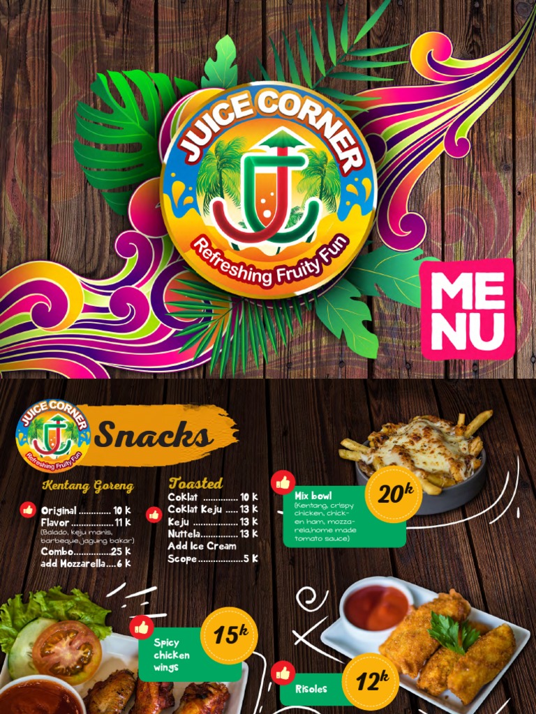 Juice Corner 2019 Menu ID PDF