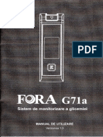 Manual Utilizare Glucometru Sistem de Masurare A Glicemiei FORA G71a