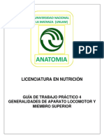Licenciatura en Nutrición: Guía de Trabajo Práctico 4 Generalidades de Aparato Locomotor Y Miembro Superior