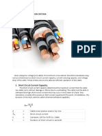 Cable Sizing Calculation Criteria