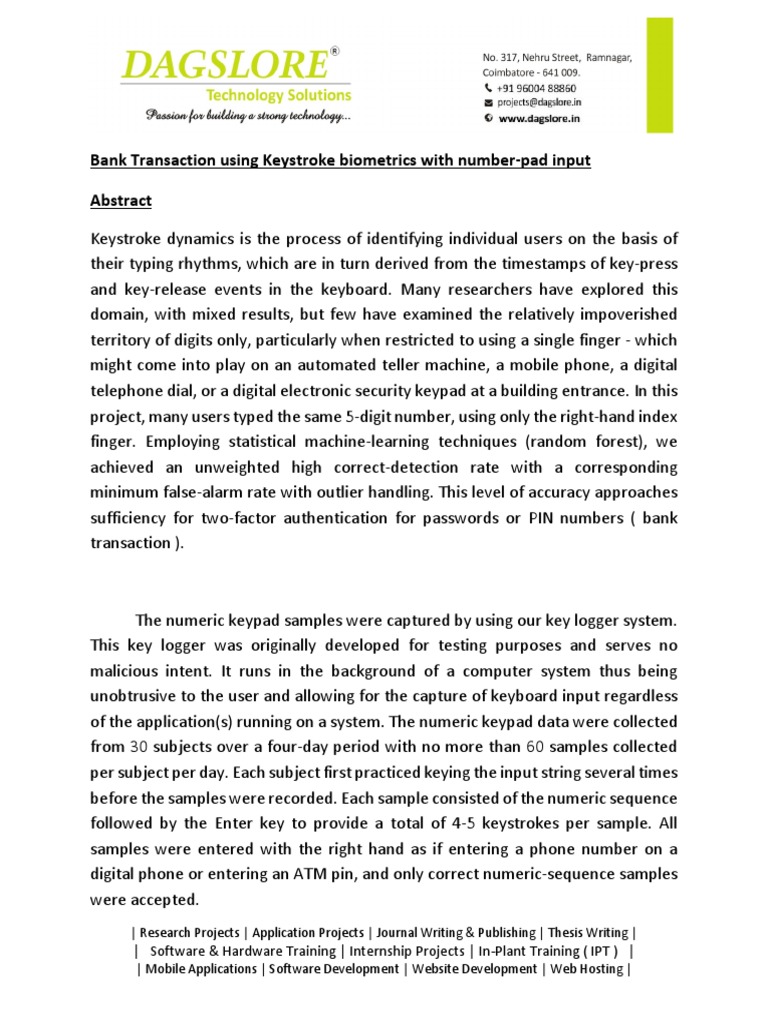 Keystroke Biometrics PDF