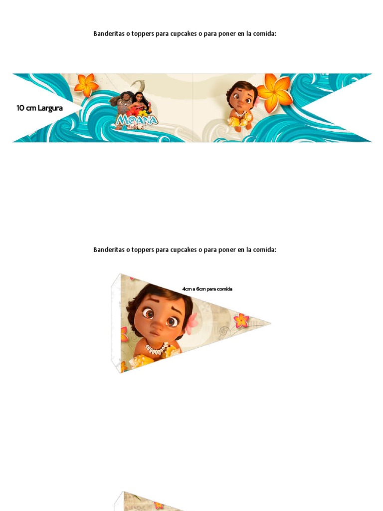 Banderitas o Toppers para Cupcakes o para Poner en La Comida | PDF