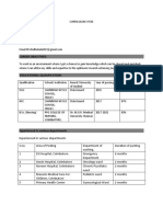 Chidambaram Curriculum Vitae