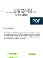 COMMUNICATIVE APPROACH FOCUSED ON SPEAKING Report