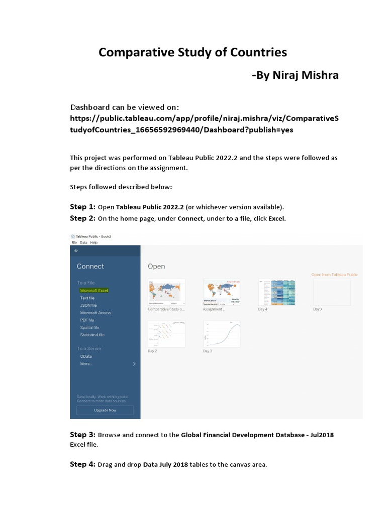 Tableau Comparative Country Analysis Guide | PDF | Business | Computers