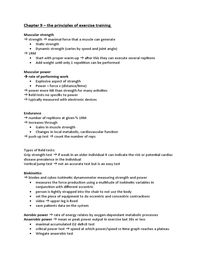 Exercise Training Principles | PDF | Strength Training | Skeletal Muscle