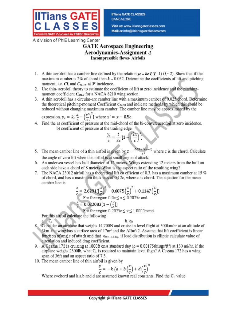 Sample Aerodynamics Assignment | PDF | Airfoil | Lift (Force)