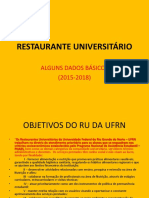 Restaurante Universitário: Alguns Dados Básicos (2015-2018)