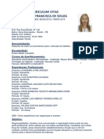 Curriculum Vitae Adriana Francisca de Souza: Telefone: (81) 98356.0575/ 99876-5275