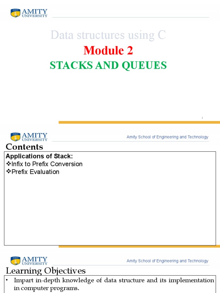 Data Structures Using C: Stacks and Queues | PDF