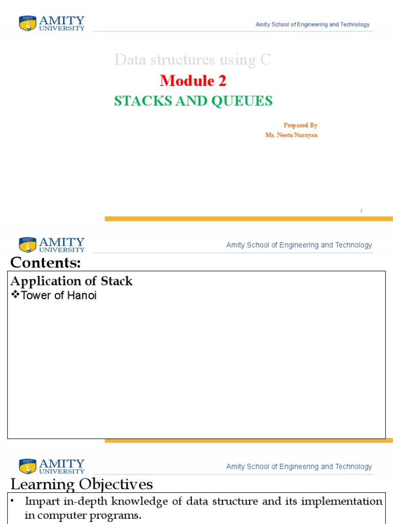 Data Structures Using C: Stacks and Queues | PDF | Teaching Methods ...