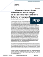 Influence of Contact Lenses On The Binocular Vision