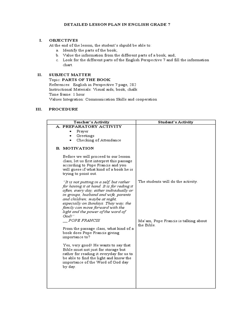 English Grade 7 Parts of A Book | Download Free PDF | Books | Bibliography