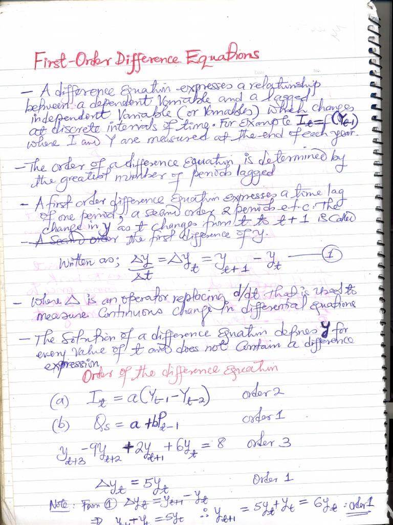 Difference Equations | PDF