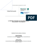 Trabajo Final de Grado: La Disfonía Funcional en Voz Profesional: Evaluación Y Tratamiento