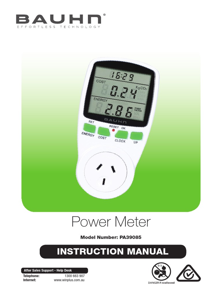 PA39085 Power Meter Manual PDF Power Supply Electric Power