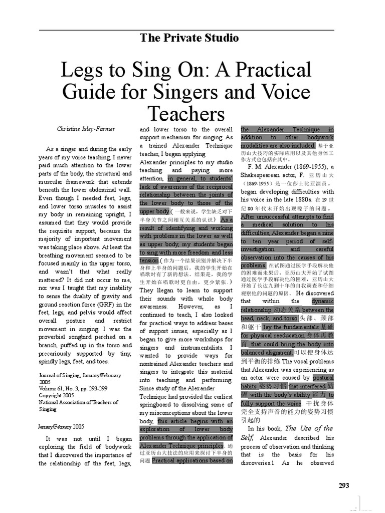 A Practical Guide For Singers and Voice Teachers | PDF | Foot ...