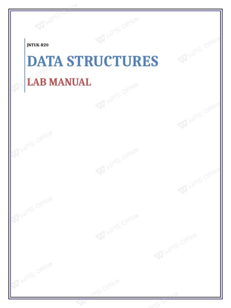Data Structures Lab Manual PDF Queue (Abstract Data Type
