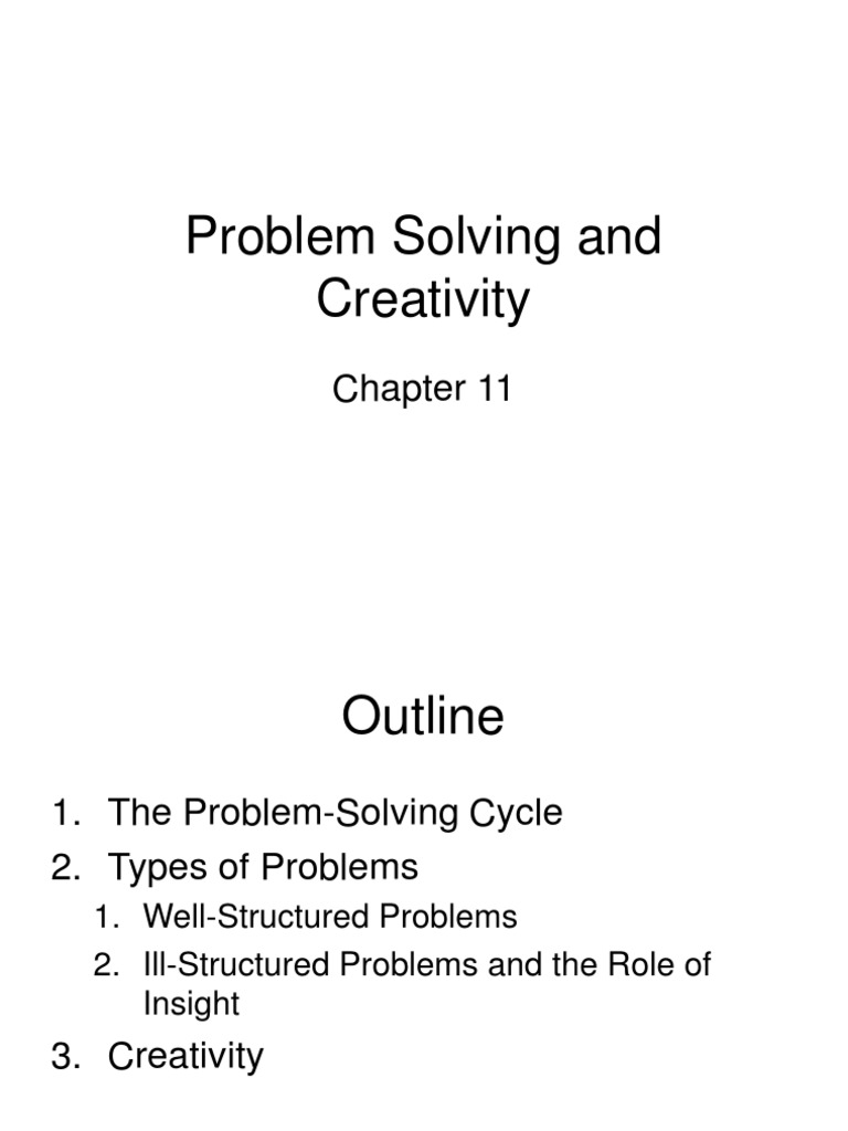 Cognitive Psychology Problem Solving And Creativity Pdf