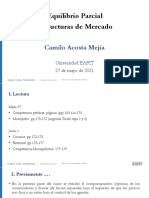 Equilibrio Parcial Estructuras de Mercado: Camilo Acosta Mejía