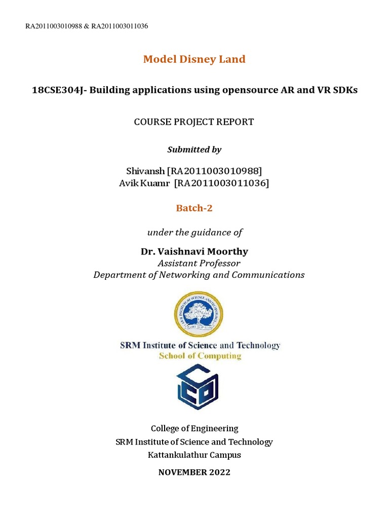 Model Disney Land | PDF | Unity (Game Engine) | Virtual Reality