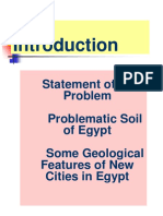 Statement of The Problem Problematic Soil of Egypt Some Geological Features of New Cities in Egypt