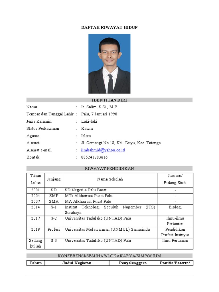 CV Salim Fix Untad | PDF