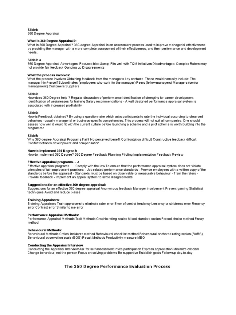 360-Degree Appraisal Guide | PDF | Performance Appraisal | Performance ...