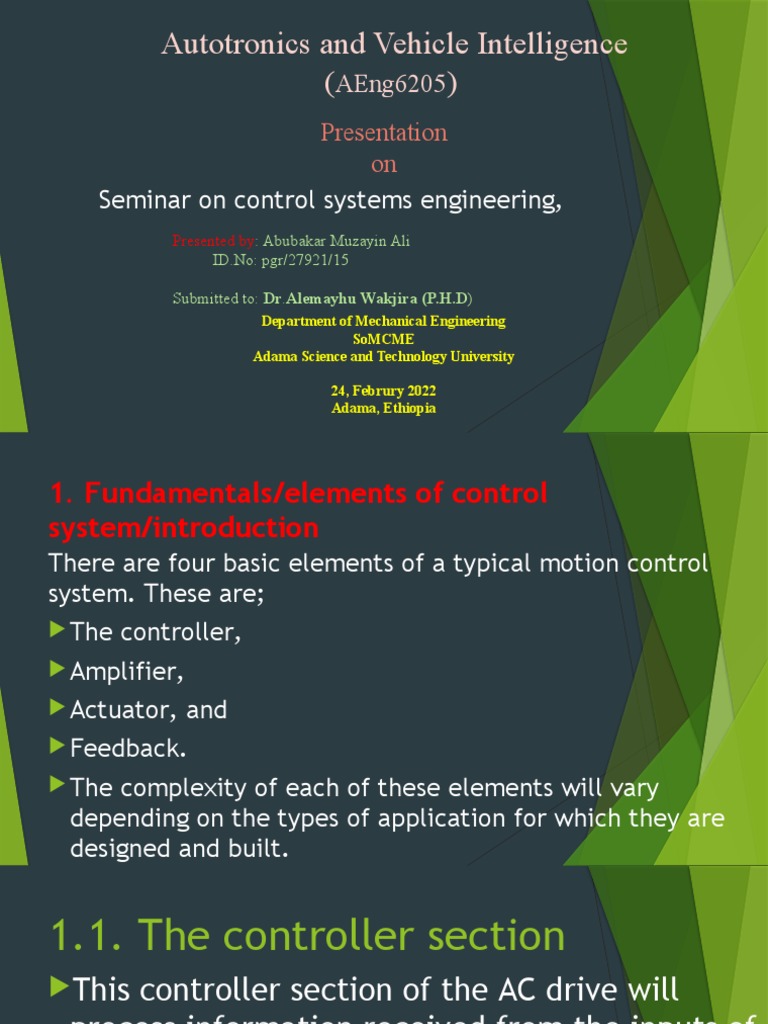 Control Systems Engineering Seminar | PDF | Control Theory | Control System