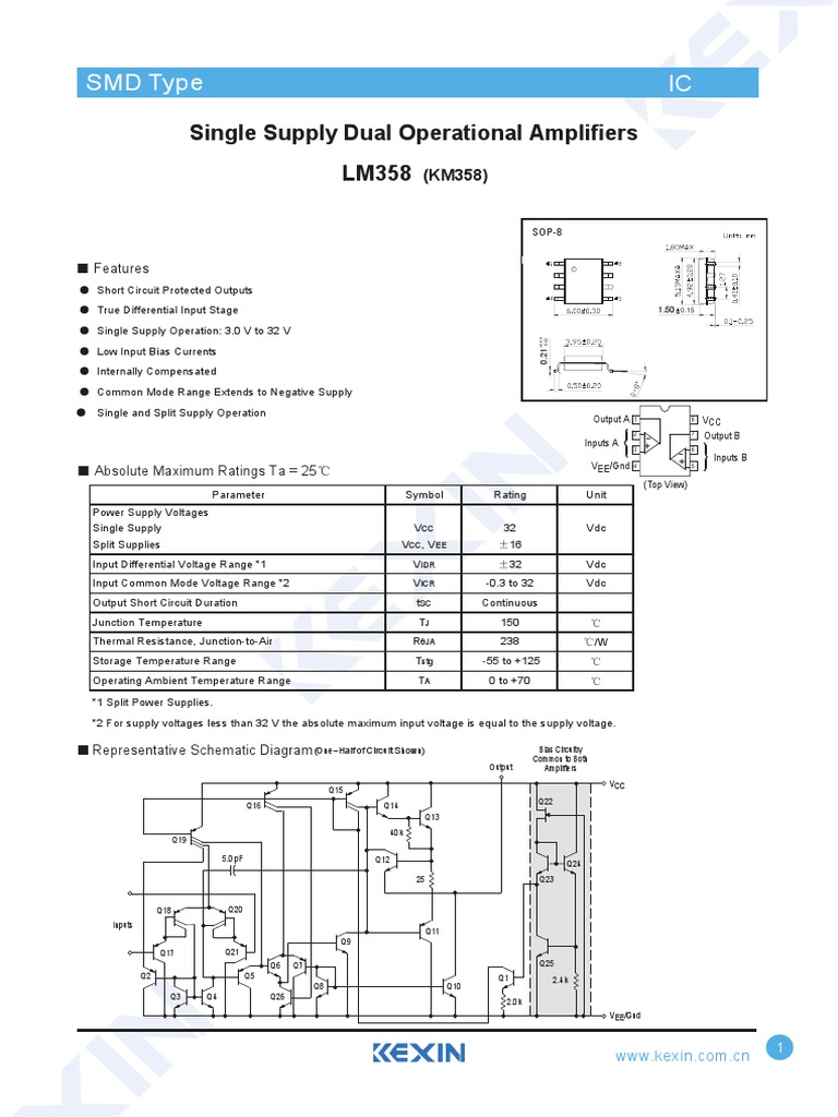 Specifications and Application Information for Single Supply Dual