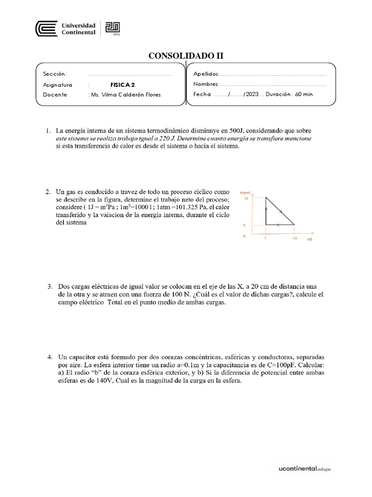 Examen de Física 2 - Consolidado II | PDF