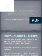 Barriers To Effective Decision Making: Principles of Management and Organization