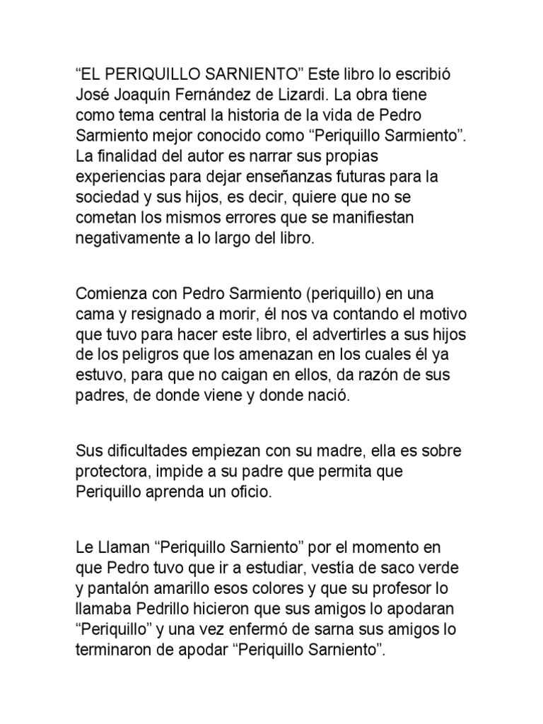 El Periquillo Sarniento | PDF