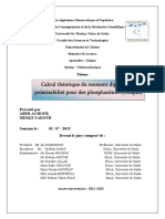 Calcul Théorique Du Moment Dipolaire Et Polarisabilité Pour Des Phosphazénes Cycliques