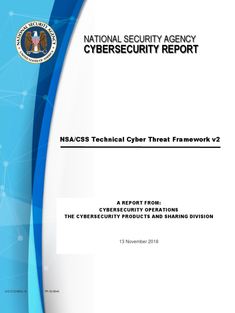 CTR Nsa Css Technical Cyber Threat Framework PDF Malware Security