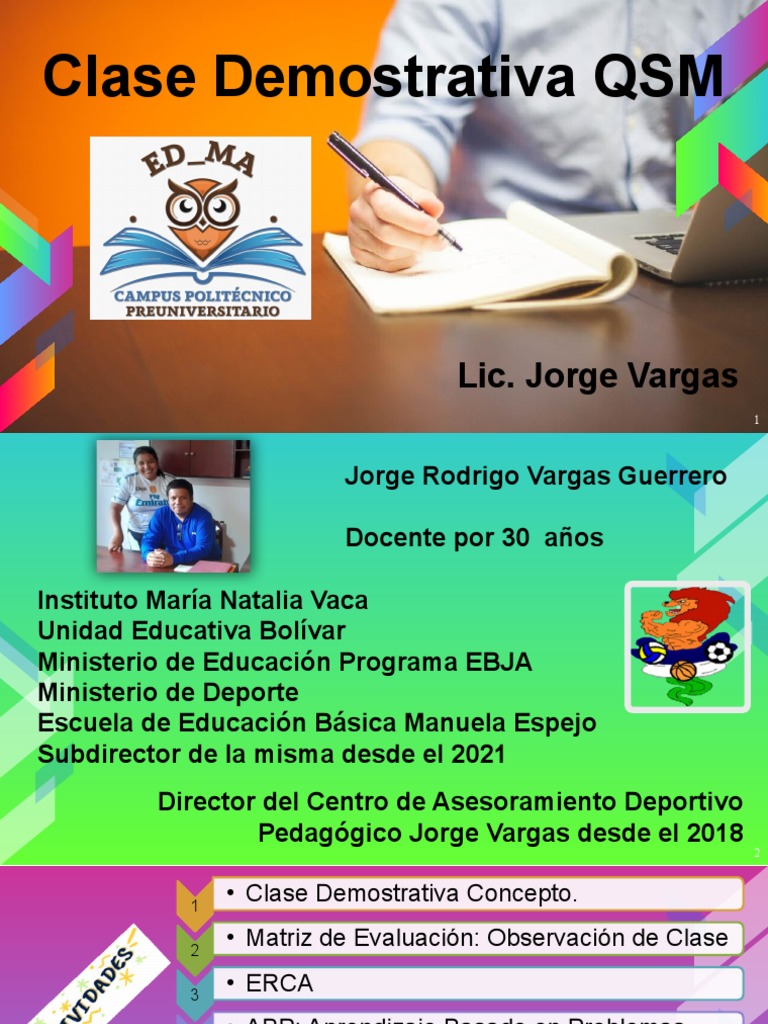 Clase Demostrativa: Guía y Ejemplo | PDF | Plan de estudios | Aprendizaje
