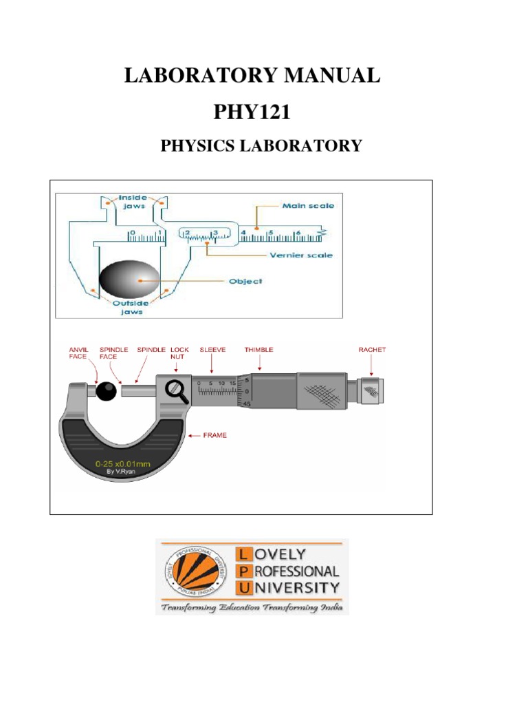 Physics Laboratory Experiments Guide | PDF | Capacitor | Torque
