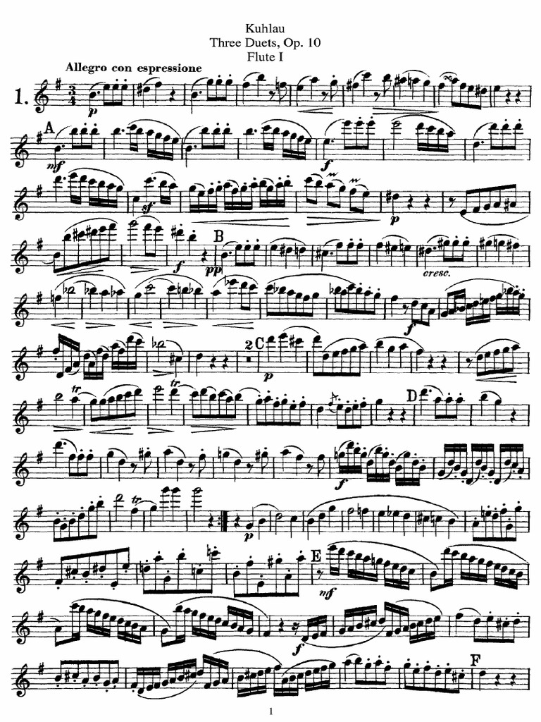 Kuhlau 3 Duets For 2 Flutes, Op10 with 1 PDF