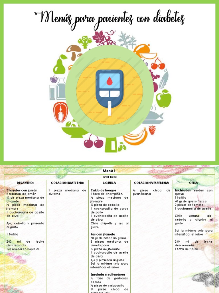 Menús Pacientes Con Diabetes | PDF | ensalada | Cocina occidental