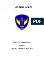 Kisah Nabi Adam: Nama:Dicha Dea Alfanny Kelas:IX SMPN 3 Cikarang Selatan