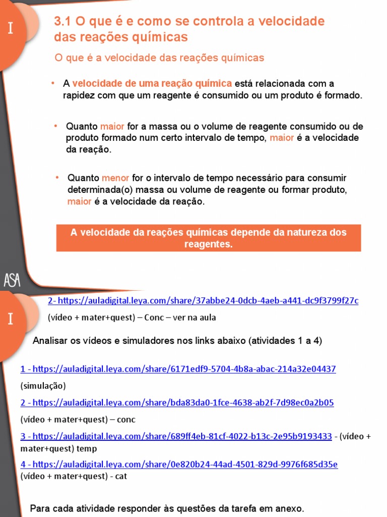 Velocidade das Reações Químicas | PDF | Cinética Química | Reações químicas