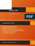 Land Law: Session 2 Transmission of Title