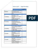 Applications of ICT Pupil Checklist