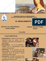 El Renacimiento: Docente: Arq. Hugo Rolando Tavara Castillo. Alumno: Guerrero Trujillo Alonzo